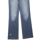 YARRTER Womens Blue Regular Fit Straight Denim W30 L32 Zip Cotton Blend Casual