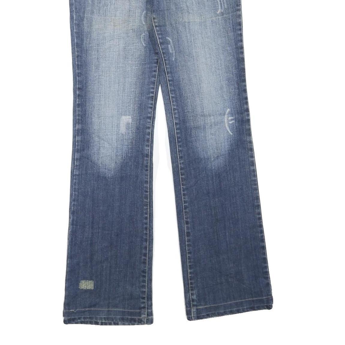 YARRTER Womens Blue Regular Fit Straight Denim W30 L32 Zip Cotton Blend Casual