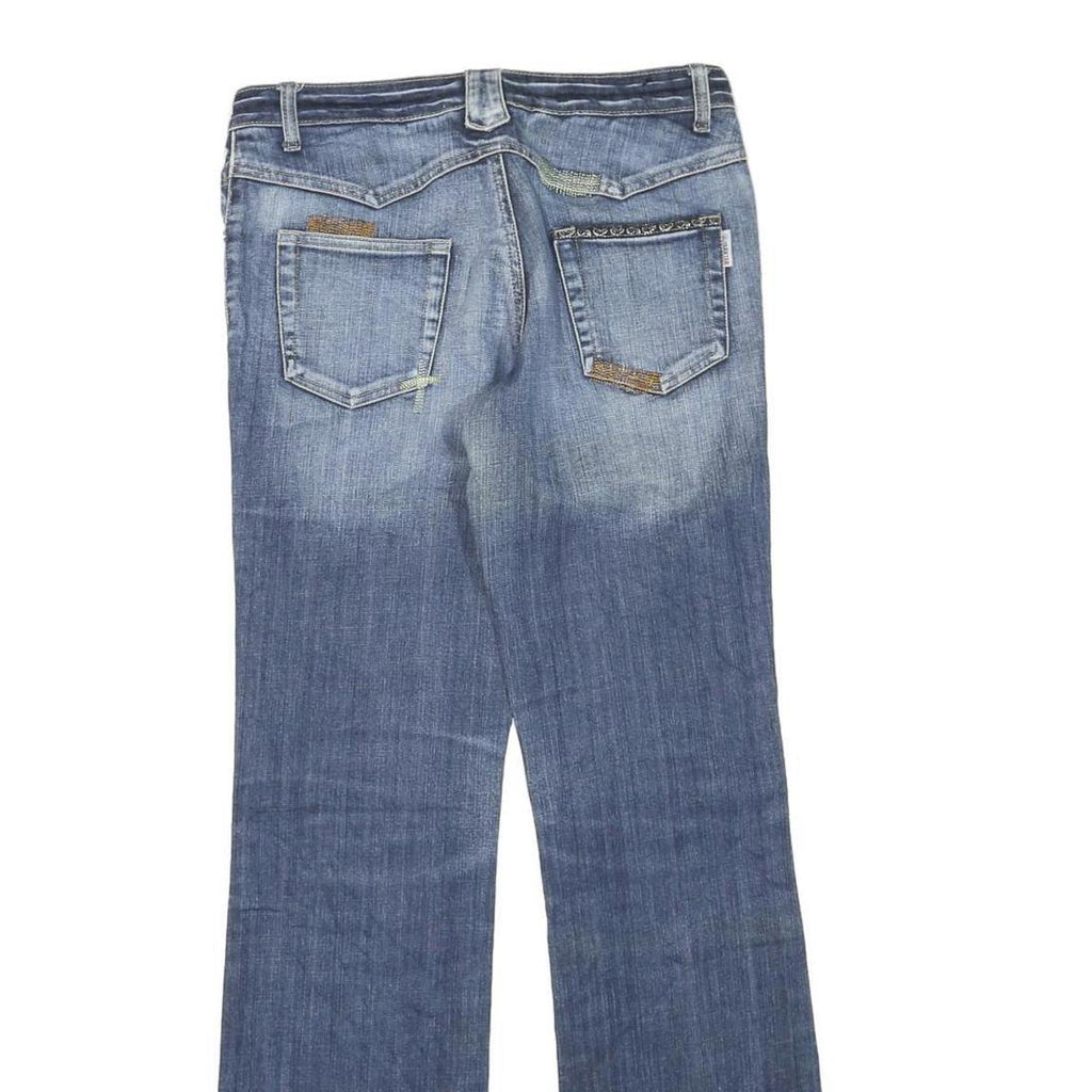 YARRTER Womens Blue Regular Fit Straight Denim W30 L32 Zip Cotton Blend Casual