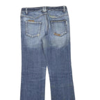 YARRTER Womens Blue Regular Fit Straight Denim W30 L32 Zip Cotton Blend Casual