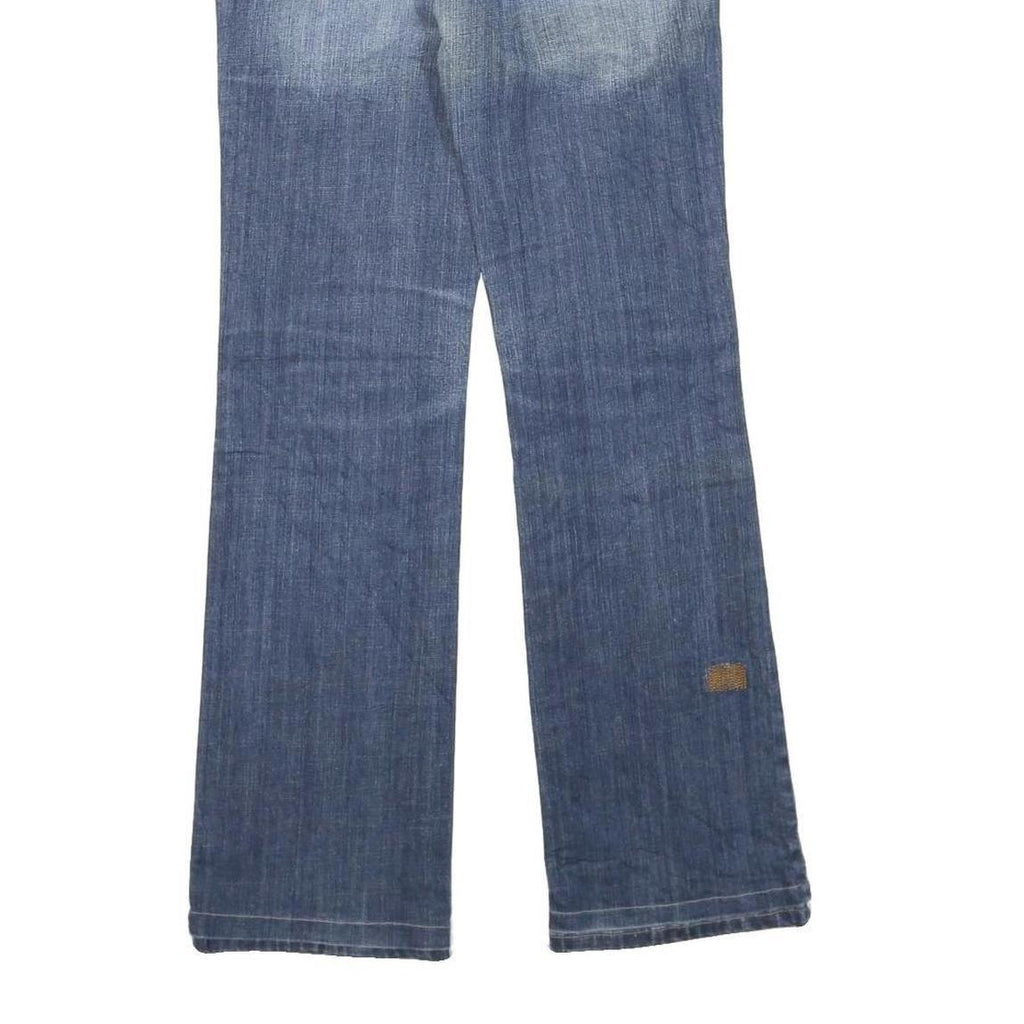 YARRTER Womens Blue Regular Fit Straight Denim W30 L32 Zip Cotton Blend Casual