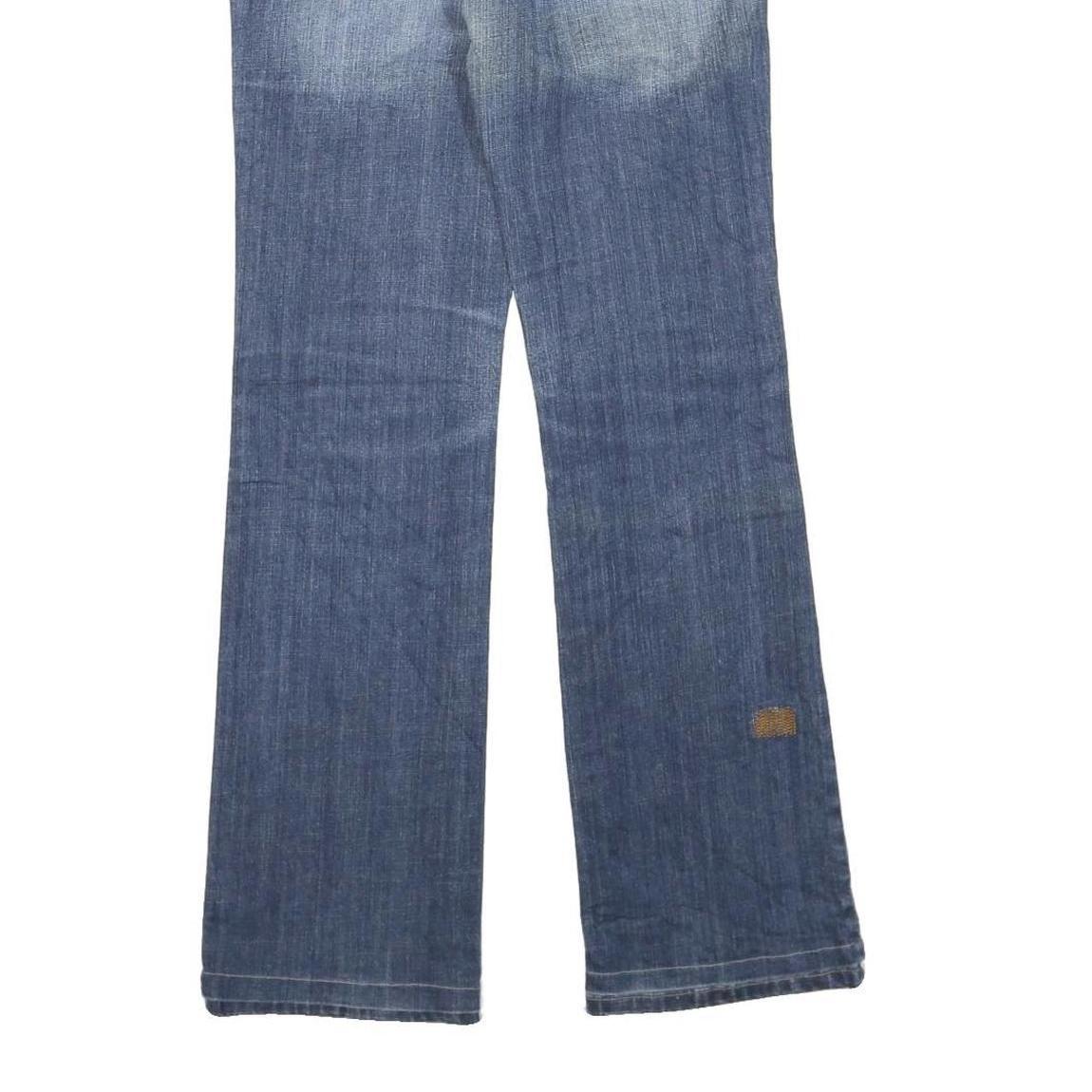 YARRTER Womens Blue Regular Fit Straight Denim W30 L32 Zip Cotton Blend Casual