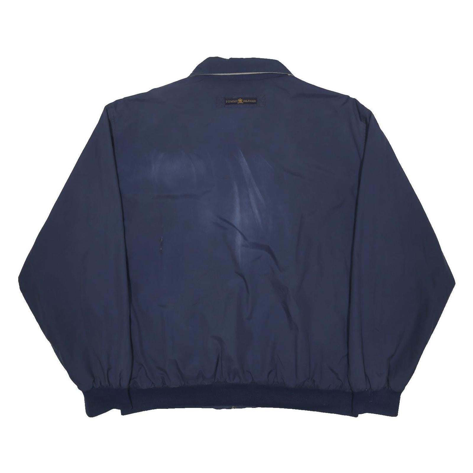 TOMMY HILFIGER Mens Navy Blue Jacket L Polyester Zip Regular Fit Casual Fashion