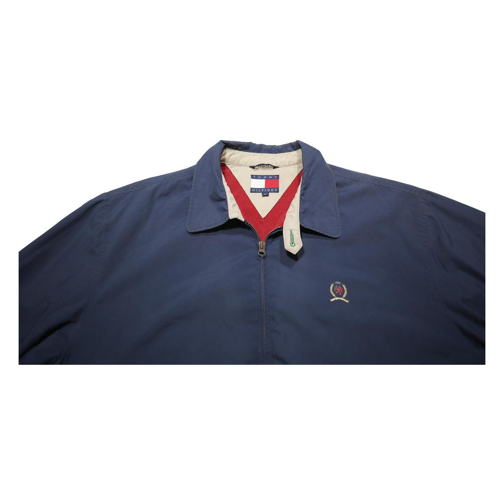 TOMMY HILFIGER Mens Navy Blue Jacket L Polyester Zip Regular Fit Casual Fashion