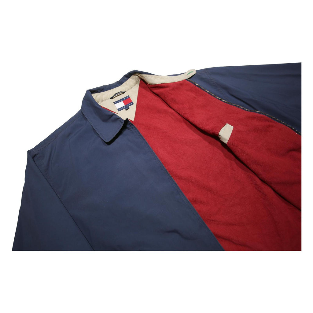 TOMMY HILFIGER Mens Navy Blue Jacket L Polyester Zip Regular Fit Casual Fashion