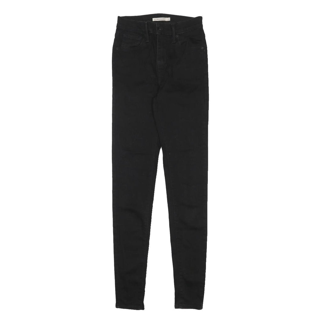 LEVI'S Mile High Womens Jeans Black Slim Skinny Denim W25 L32 Zip Cotton Blend