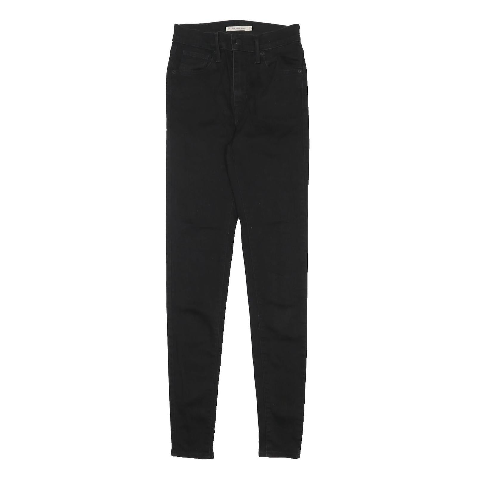 LEVI'S Mile High Womens Jeans Black Slim Skinny Denim W25 L32 Zip Cotton Blend
