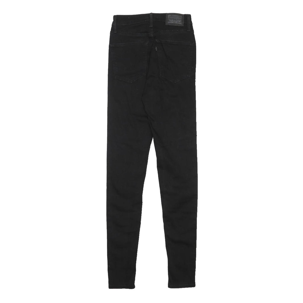 LEVI'S Mile High Womens Jeans Black Slim Skinny Denim W25 L32 Zip Cotton Blend