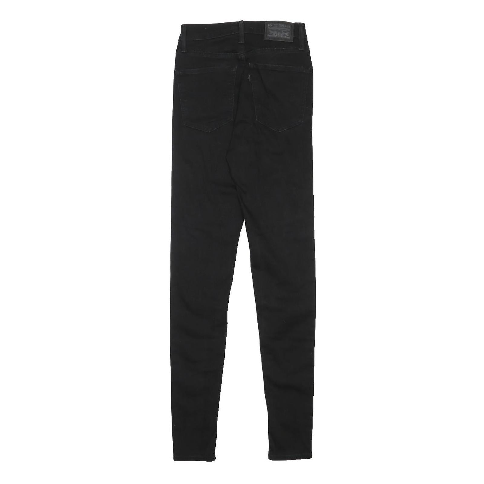 LEVI'S Mile High Womens Jeans Black Slim Skinny Denim W25 L32 Zip Cotton Blend
