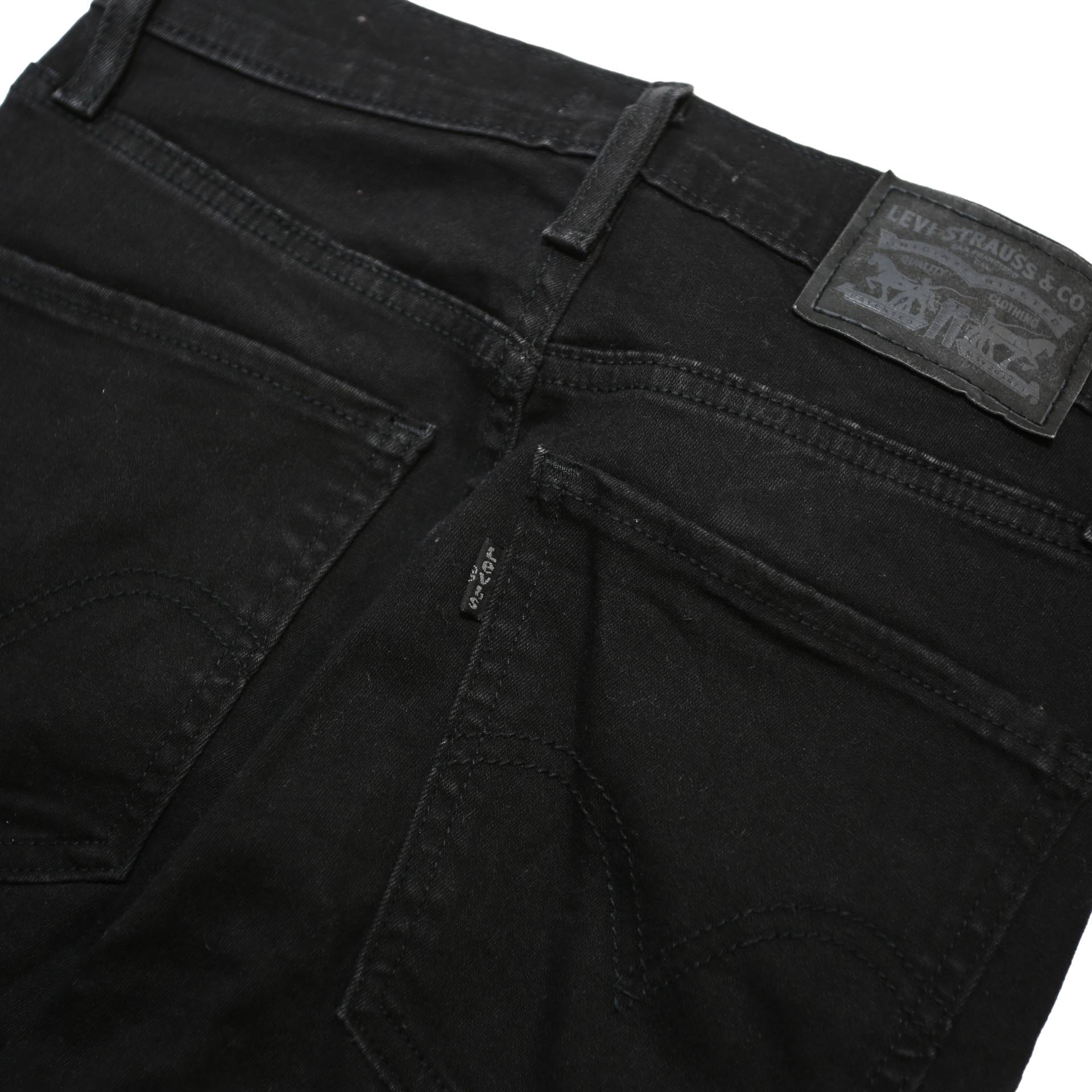 LEVI'S Mile High Womens Jeans Black Slim Skinny Denim W25 L32 Zip Cotton Blend
