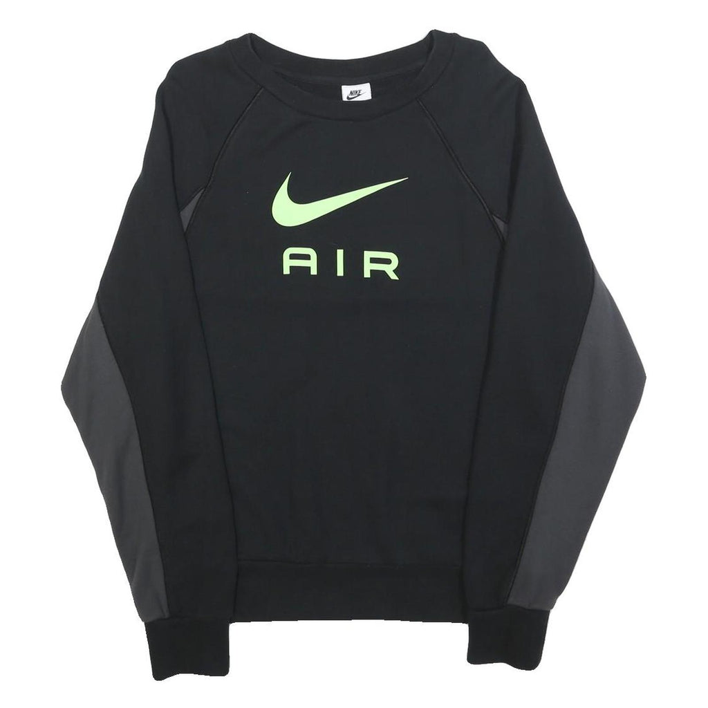 NIKE Mens Black Sweatshirt S Crew Neck Cotton Blend Nike Air Logo Pullover