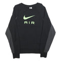 NIKE Mens Black Sweatshirt S Crew Neck Cotton Blend Nike Air Logo Pullover