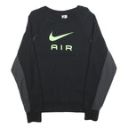 NIKE Mens Black Sweatshirt S Crew Neck Cotton Blend Nike Air Logo Pullover