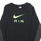 NIKE Mens Black Sweatshirt S Crew Neck Cotton Blend Nike Air Logo Pullover