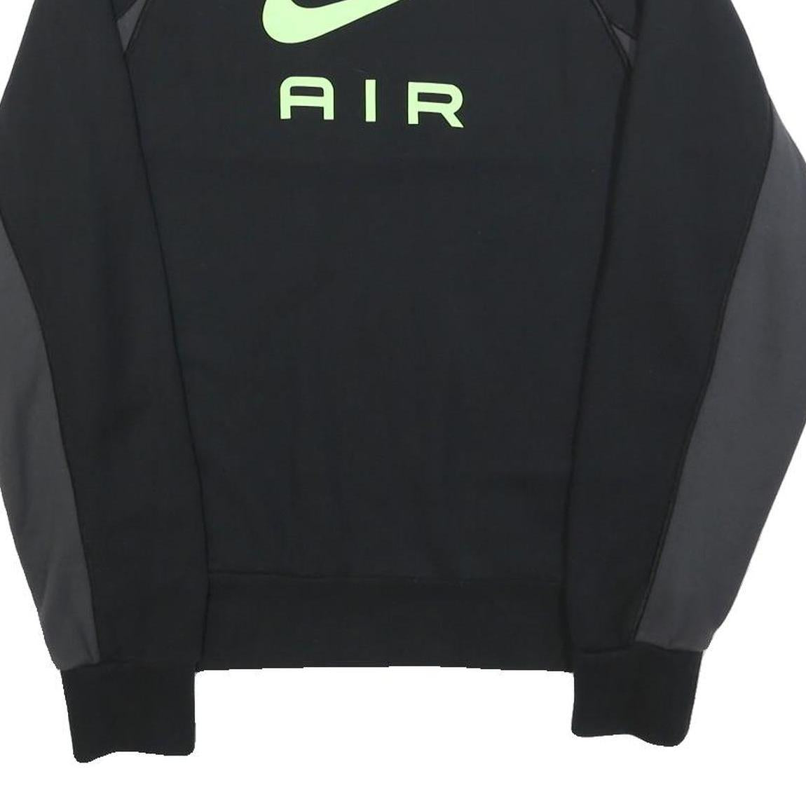 NIKE Mens Black Sweatshirt S Crew Neck Cotton Blend Nike Air Logo Pullover
