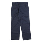 DICKIES Mens Cotton Blend Navy Regular Fit Straight Leg Trousers W32 L30