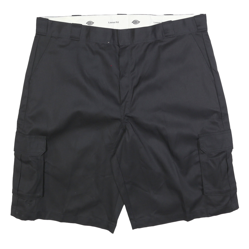 DICKIES Mens Black Cargo Shorts 2XL W44 Loose Fit Workwear Pocket