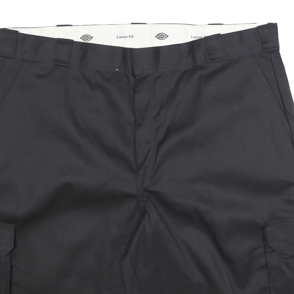 DICKIES Mens Black Cargo Shorts 2XL W44 Loose Fit Workwear Pocket