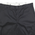 DICKIES Mens Black Cargo Shorts 2XL W44 Loose Fit Workwear Pocket