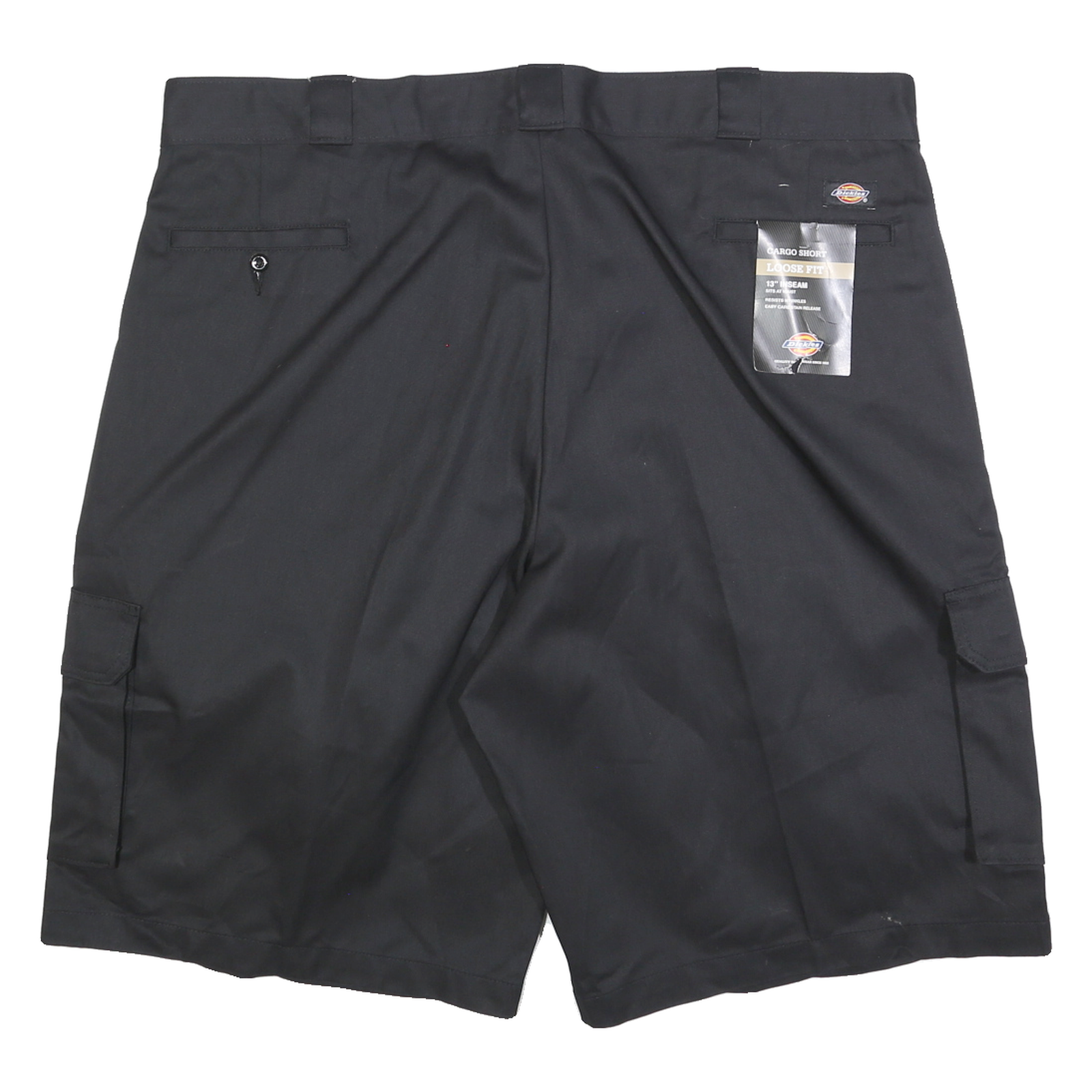 DICKIES Mens Black Cargo Shorts 2XL W44 Loose Fit Workwear Pocket