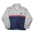 ASICS Mens Grey & Navy Blue Red Panel Half Zip Polyester Jacket XL Sportswear