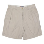CHAPS Mens Shorts Beige Casual M W32 Cotton Blend Pleated Comfort Fit
