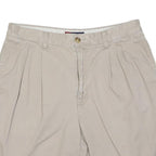 CHAPS Mens Shorts Beige Casual M W32 Cotton Blend Pleated Comfort Fit