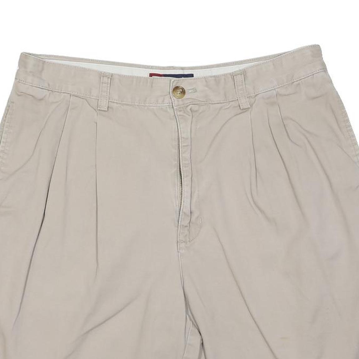 CHAPS Mens Shorts Beige Casual M W32 Cotton Blend Pleated Comfort Fit