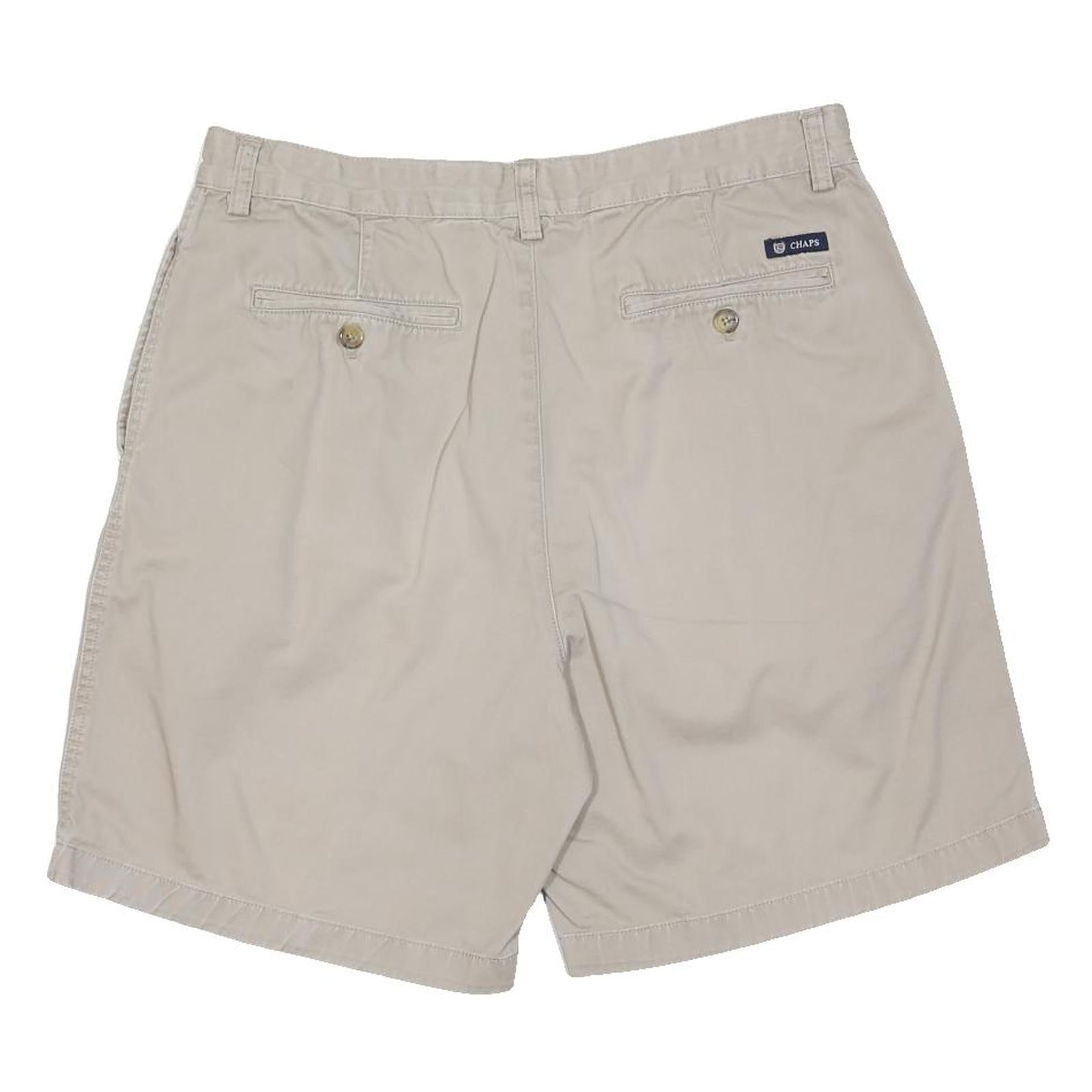 CHAPS Mens Shorts Beige Casual M W32 Cotton Blend Pleated Comfort Fit