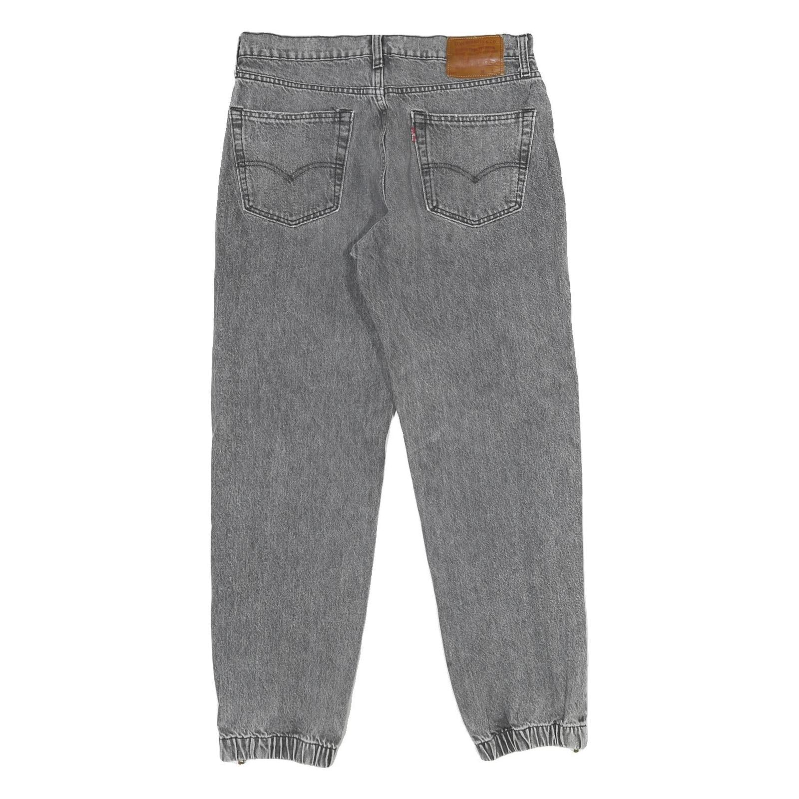 LEVI'S Big E Womens Regular Jeans Denim Stone Wash W32 L32 Zip Elasticated Hem