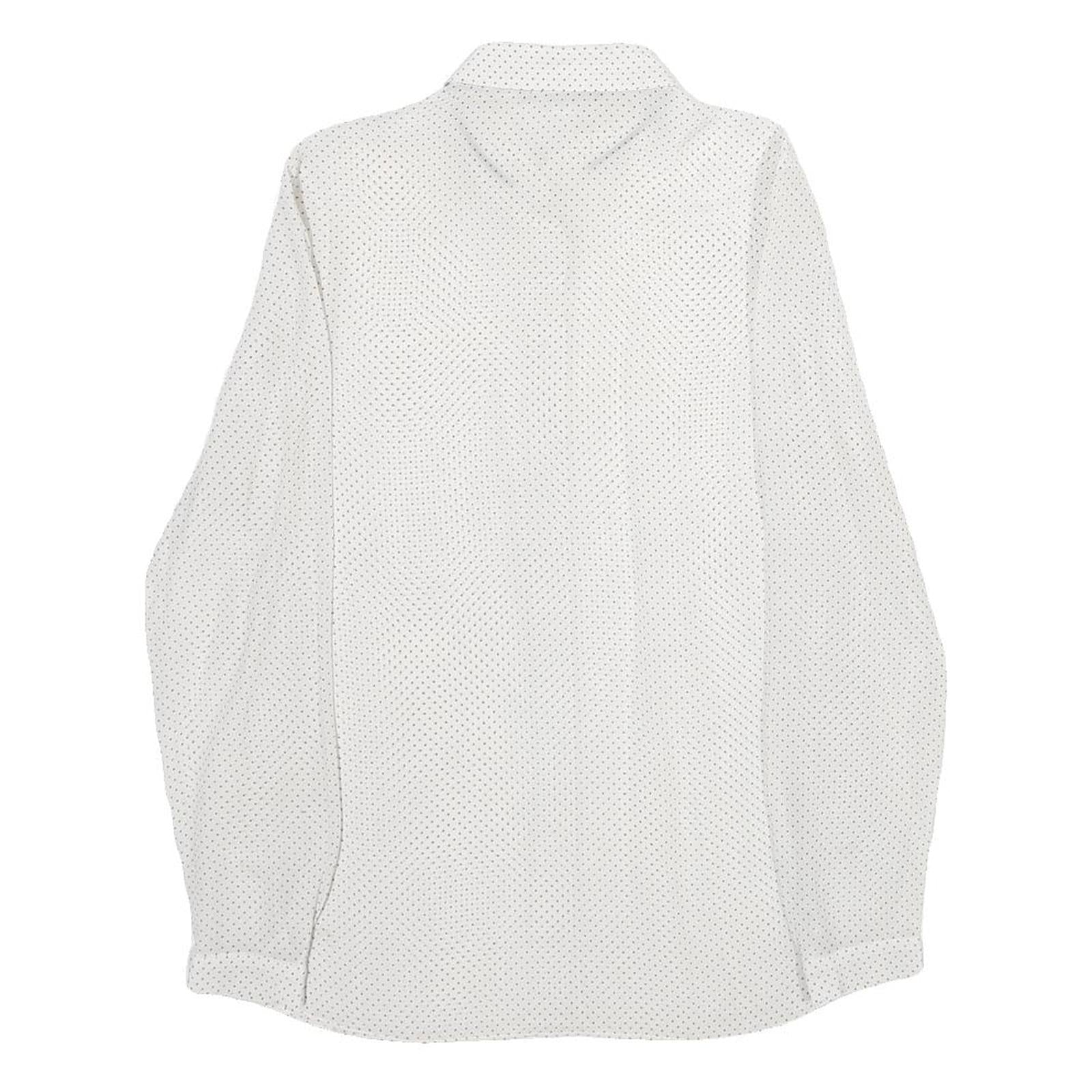MASSIMO DUTTI Womens White & Black Printed Shirt UK 6 Classic Button-Down Collar