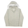 REEBOK Womens Cream Zip Jacket UK 10 Polyester Blend Plain Hooded Comfortable