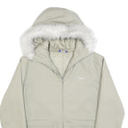 REEBOK Womens Cream Zip Jacket UK 10 Polyester Blend Plain Hooded Comfortable