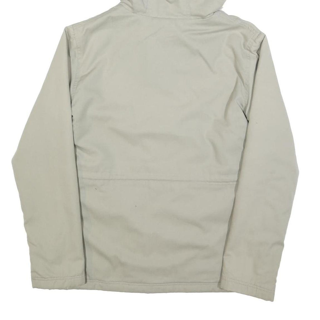 REEBOK Womens Cream Zip Jacket UK 10 Polyester Blend Plain Hooded Comfortable