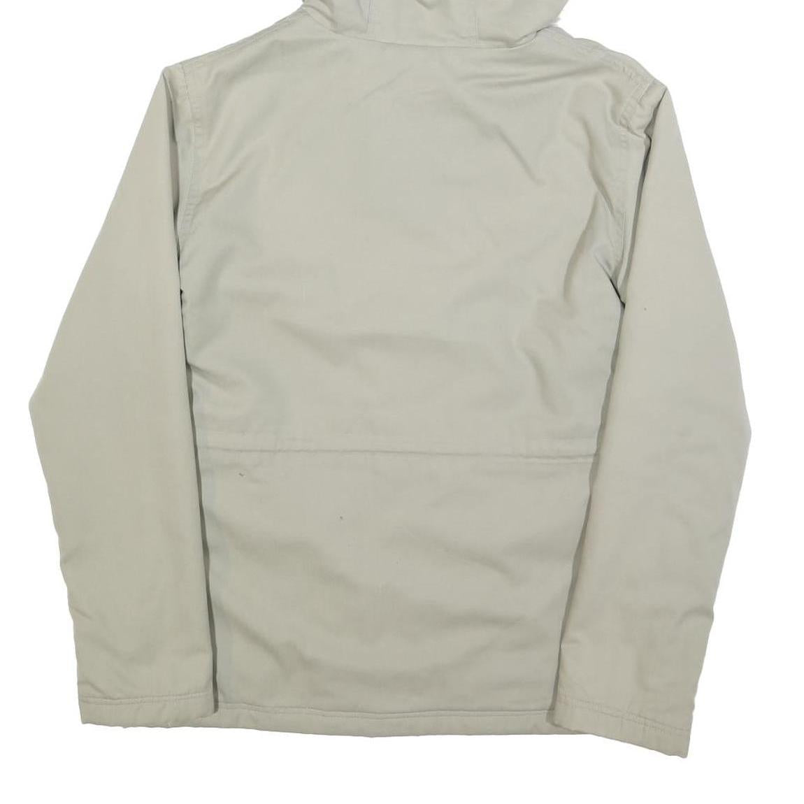 REEBOK Womens Cream Zip Jacket UK 10 Polyester Blend Plain Hooded Comfortable