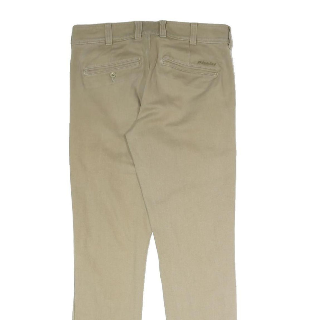 DICKIES Mens Cotton Blend Beige Regular Fit Straight Trousers W32 L30 Workwear