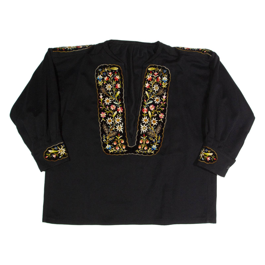 Plunge Neck Tunic Womens Pullover Jacket Black L