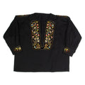 Plunge Neck Tunic Womens Pullover Jacket Black L