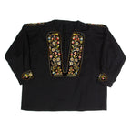 Plunge Neck Tunic Womens Pullover Jacket Black L