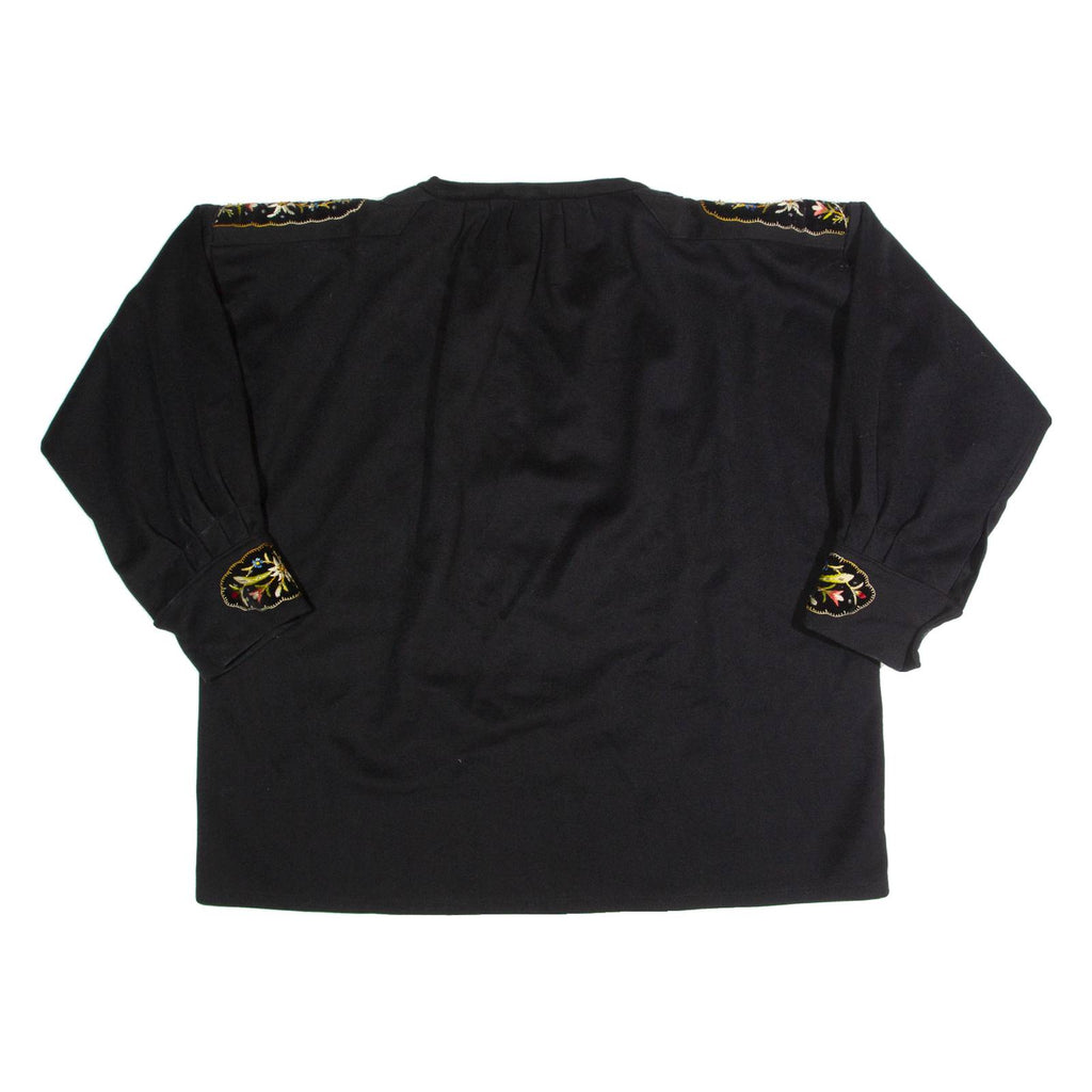 Plunge Neck Tunic Womens Pullover Jacket Black L