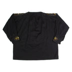 Plunge Neck Tunic Womens Pullover Jacket Black L