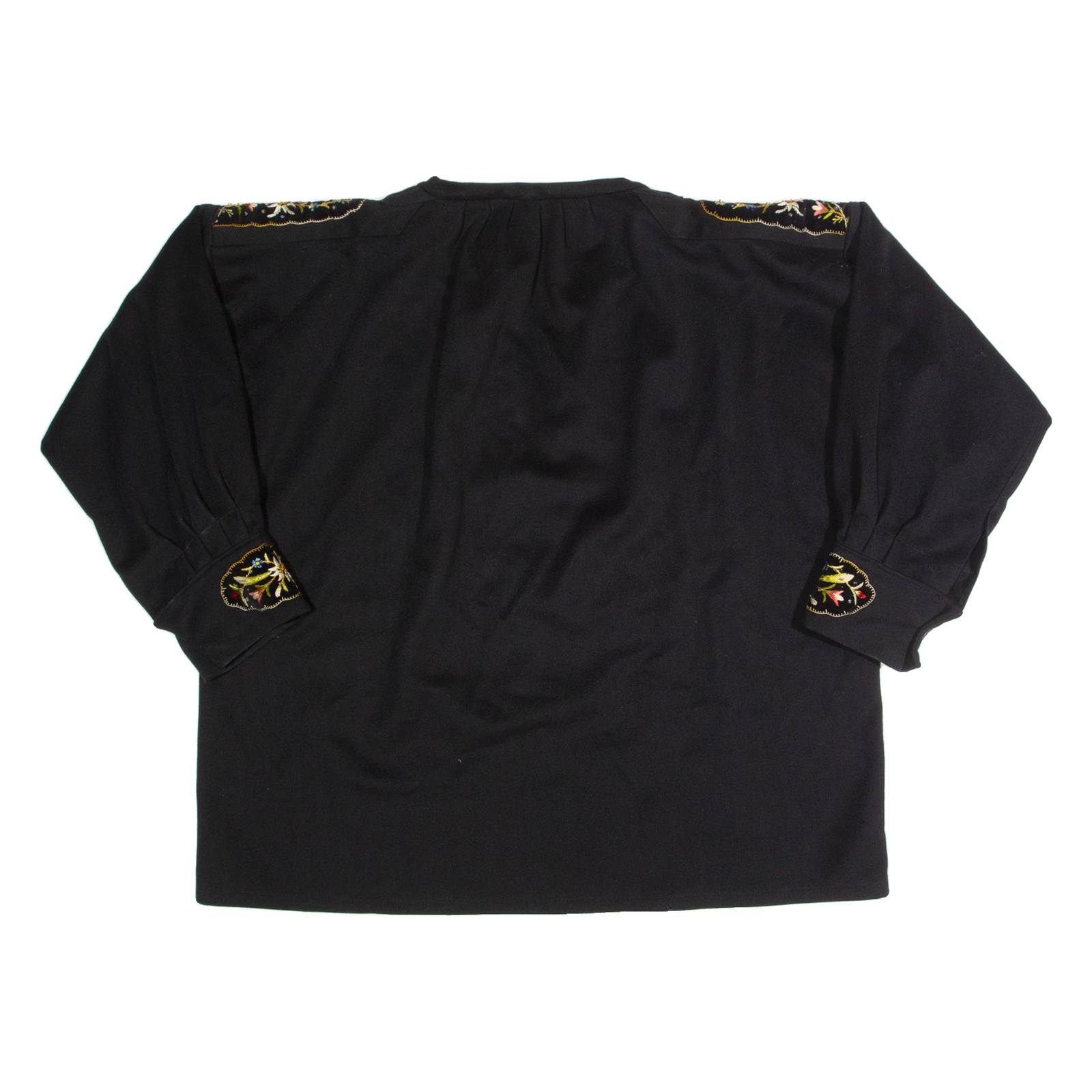 Plunge Neck Tunic Womens Pullover Jacket Black L