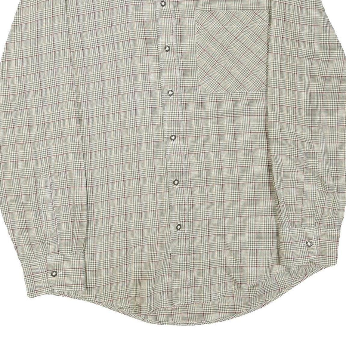 SEIDENSTICKER Mens Beige Check Shirt M Cotton Blend Button Collar Casual Classic