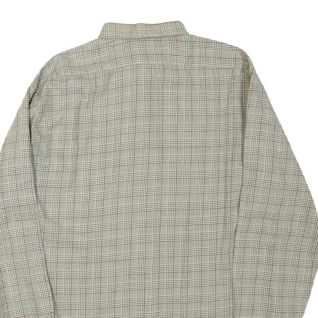 SEIDENSTICKER Mens Beige Check Shirt M Cotton Blend Button Collar Casual Classic
