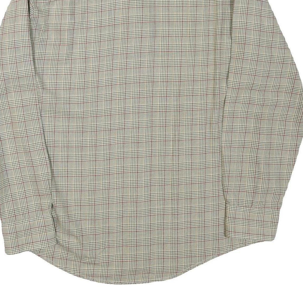 SEIDENSTICKER Mens Beige Check Shirt M Cotton Blend Button Collar Casual Classic