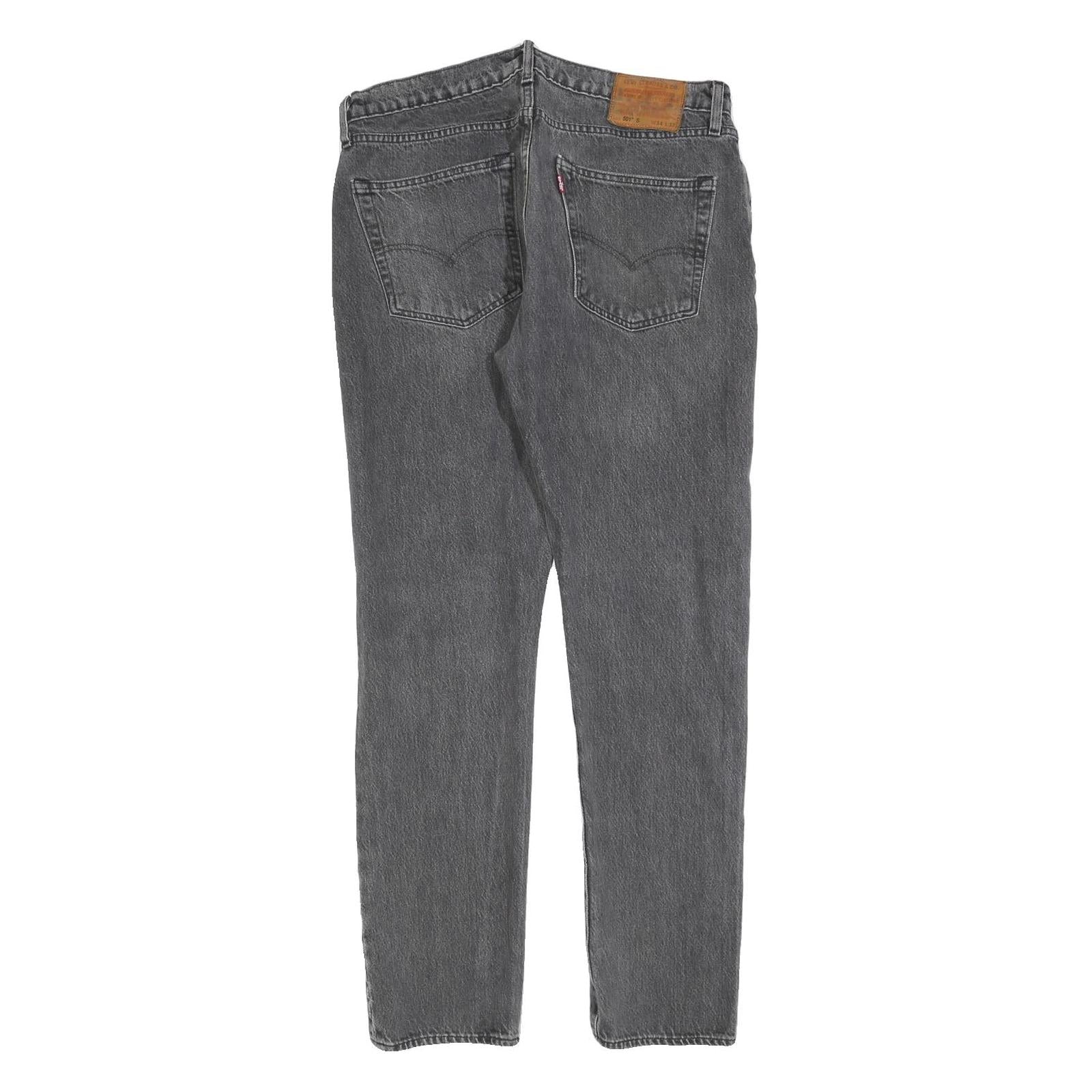 LEVI'S 501S Big E Mens Jeans Black Slim Straight Denim Medium W34 L32 Cotton