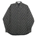 PRONTO UOMO Mens Black Geometric Pattern Shirt M Button Collar Cotton Blend