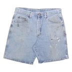 WRANGLER Mens Denim Blue Casual Shorts M W34 Cotton Blend Classic Fit