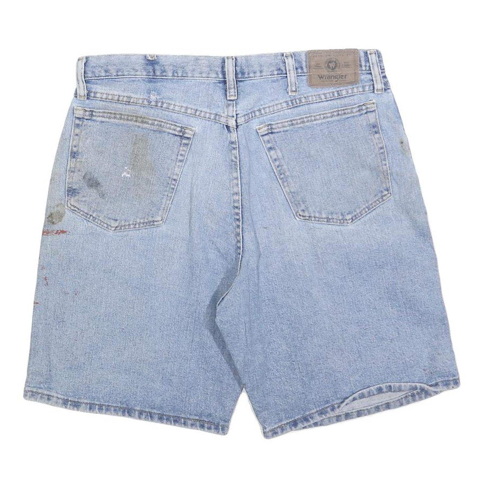 WRANGLER Mens Denim Blue Casual Shorts M W34 Cotton Blend Classic Fit