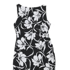 LAUREN RALPH LAUREN Womens Black & White Floral Sheath Dress Polyester Blend UK